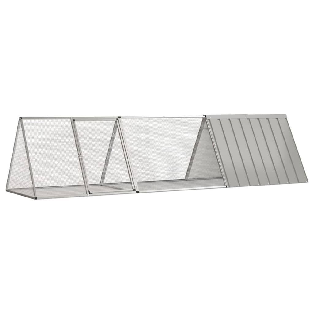 Kaninchenkäfig Grau 302,5 x 80,5 x 71 cm Verzinkter Stahl