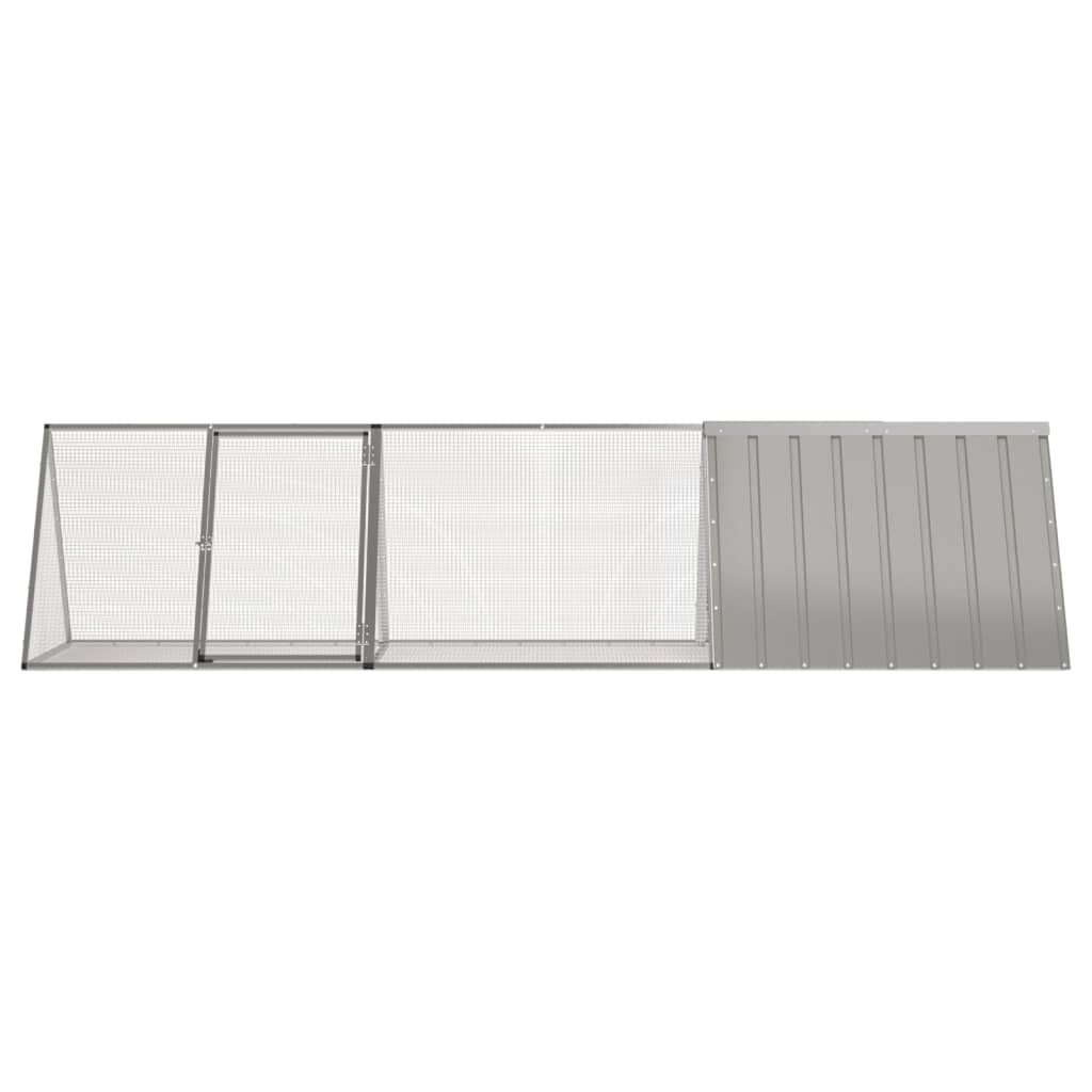 Kaninchenkäfig Grau 302,5 x 80,5 x 71 cm Verzinkter Stahl