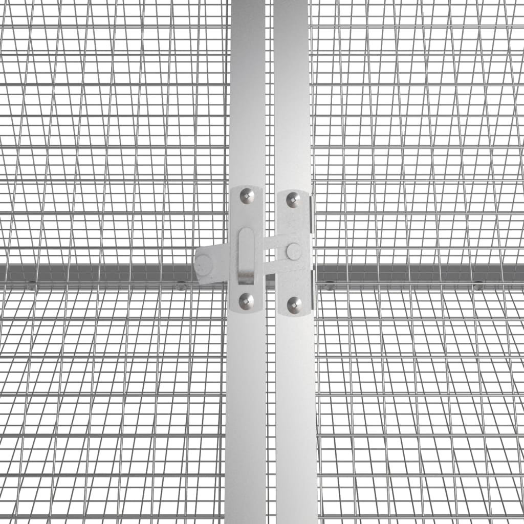 Kaninchenkäfig Grau 302,5 x 80,5 x 71 cm Verzinkter Stahl