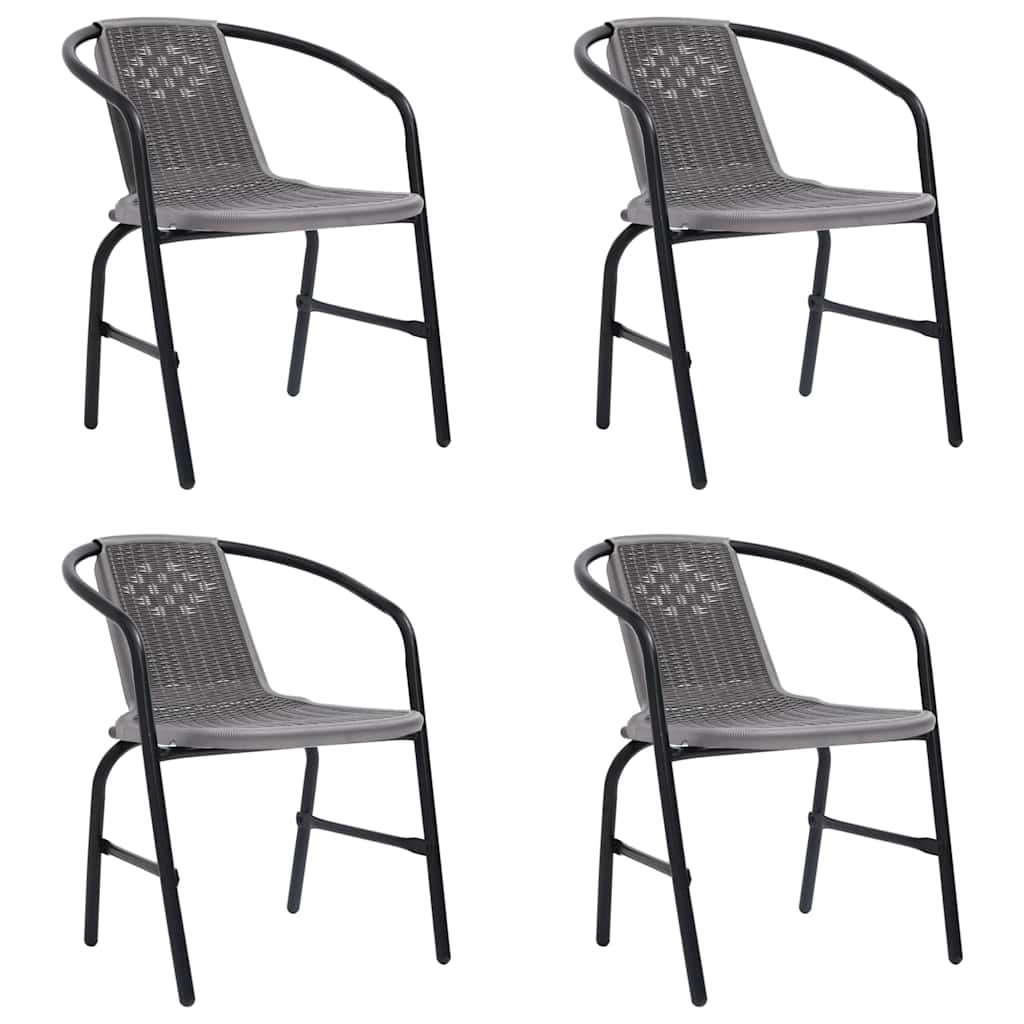 Gartenstühle 4 Stk. Rattan-Optik Kunststoff und Stahl 110 kg