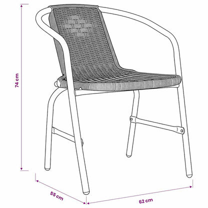Gartenstühle 6 Stk. Rattan-Optik Kunststoff und Stahl 110 kg