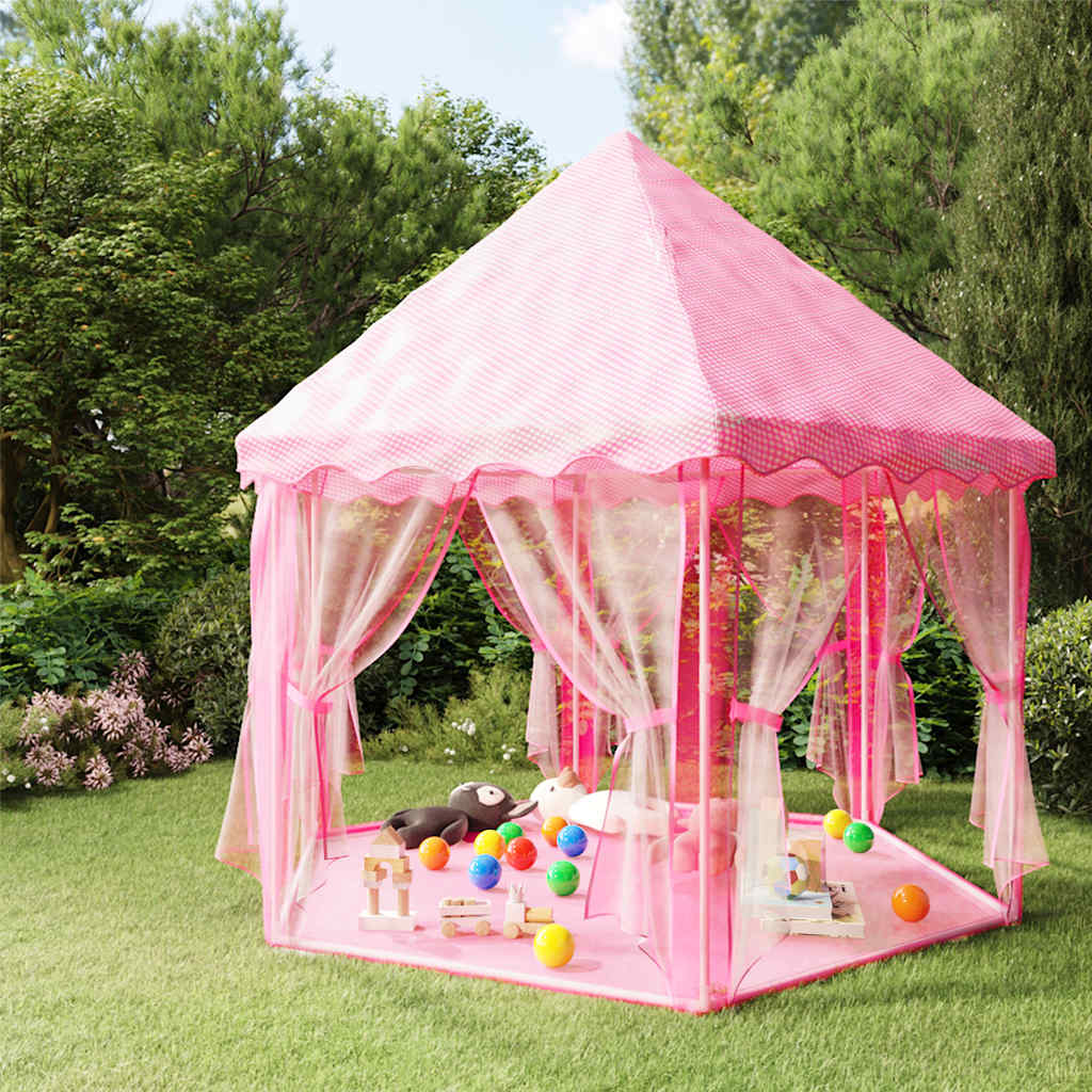 Tente de jeu princesse avec 250 balles rose 133x140 cm