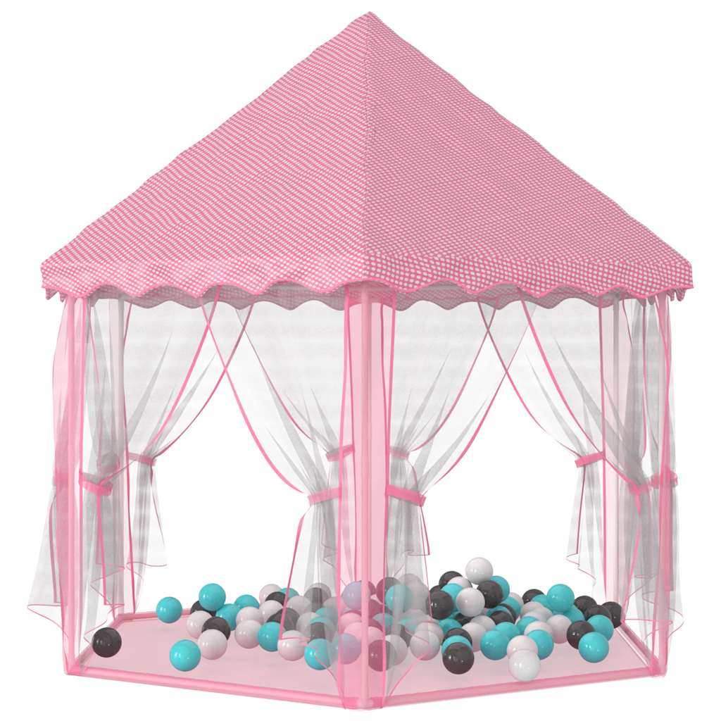 Tente de jeu princesse avec 250 balles rose 133x140 cm