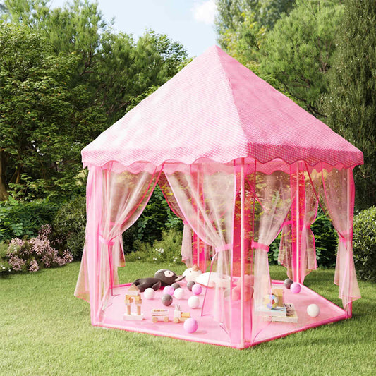 Tente de jeu princesse avec 250 balles rose 133x140 cm