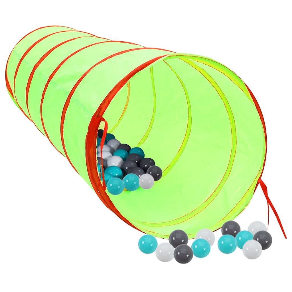 Spieltunnel mit 250 Bällen Grün 175 cm Polyester