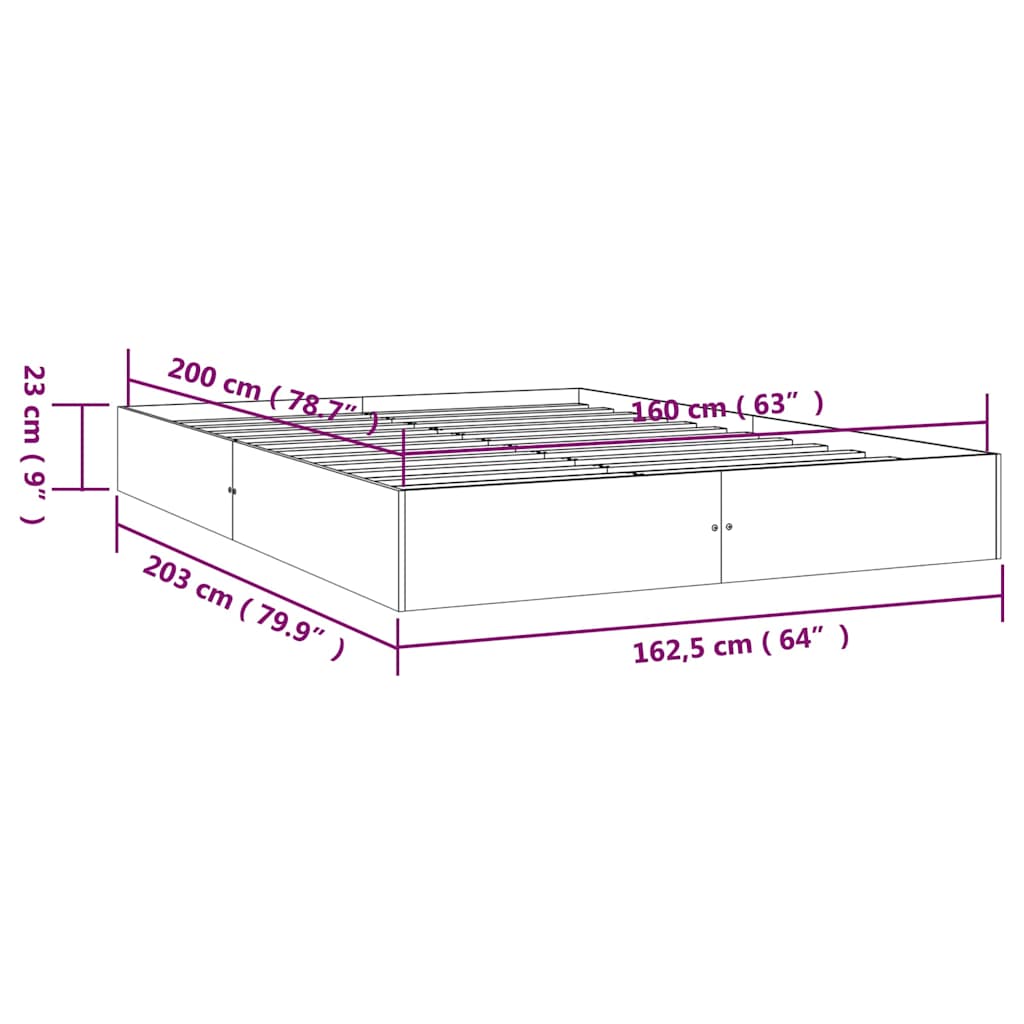 Massivholzbett ohne Matratze 160x200 cm