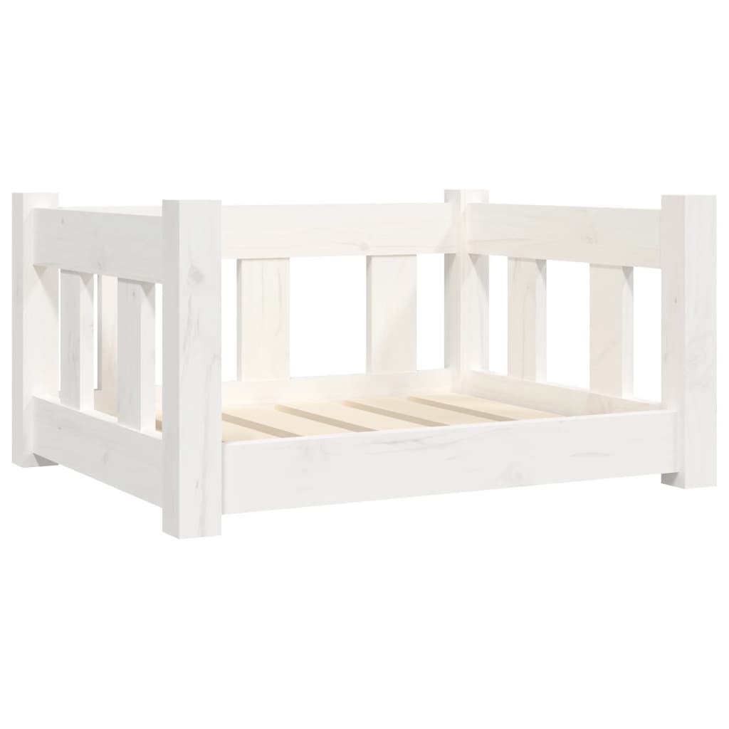 Dog Bed White 55.5x45.5x28 cm Solid Pine Wood