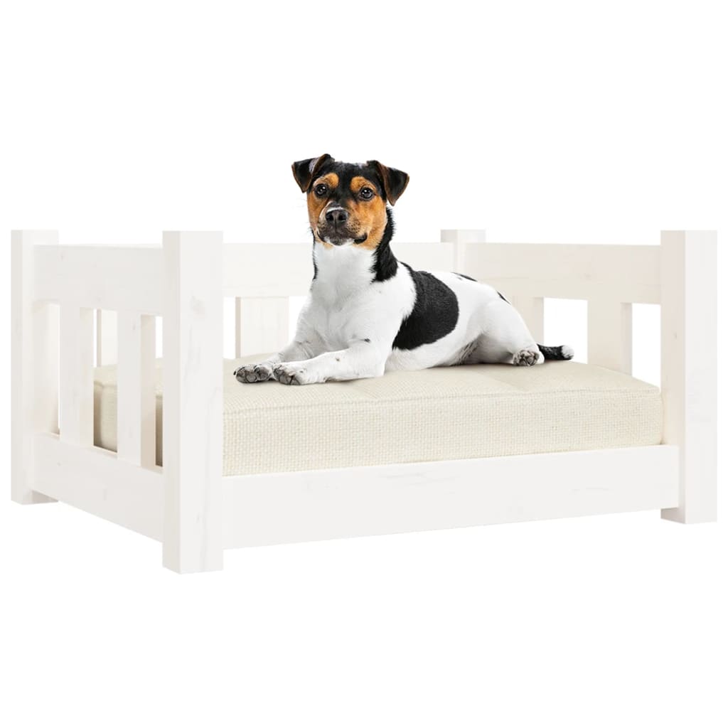 Dog Bed White 55.5x45.5x28 cm Solid Pine Wood