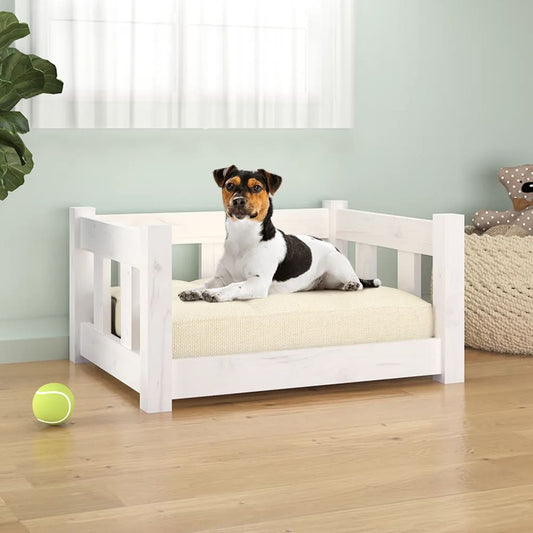 Dog Bed White 55.5x45.5x28 cm Solid Pine Wood
