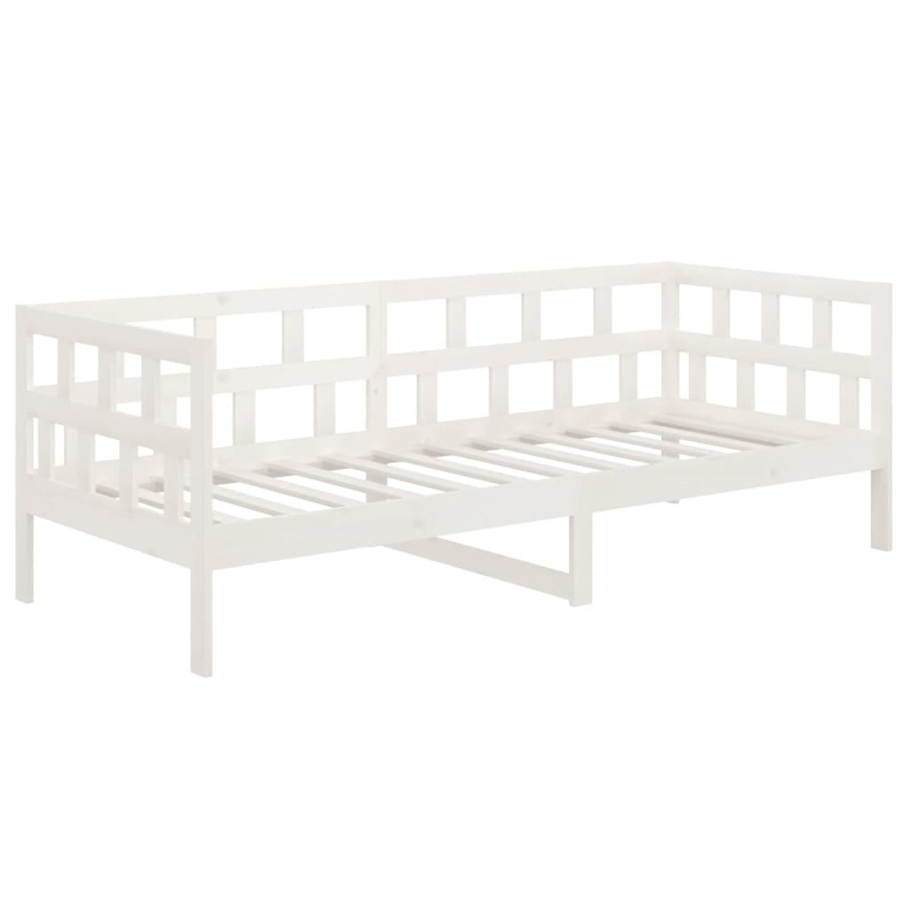 Lit de repos en pin massif blanc 90x200 cm