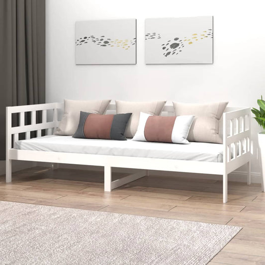 Lit de repos en pin massif blanc 90x200 cm