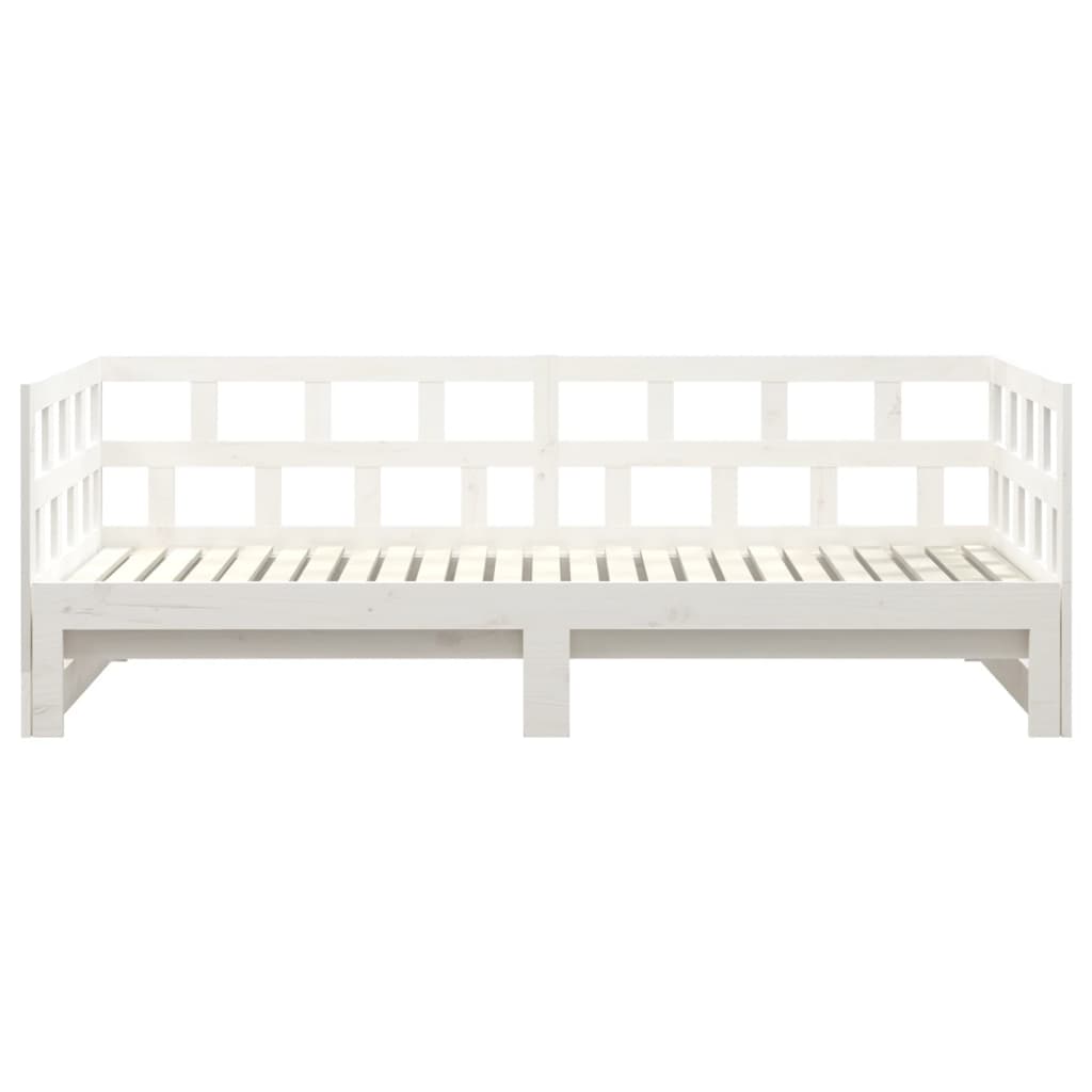 Lit de repos extensible en pin massif blanc 2x(90x200) cm