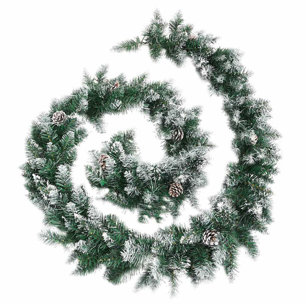 Weihnachtsgirlande mit LED-Lichtern Grün 5,2 m PVC
