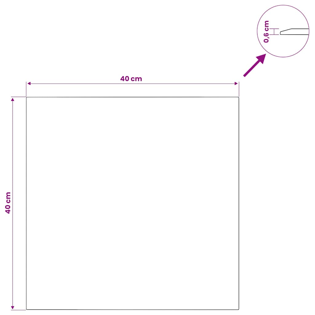 Tischplatte Transparent 40x40 cm Hartglas