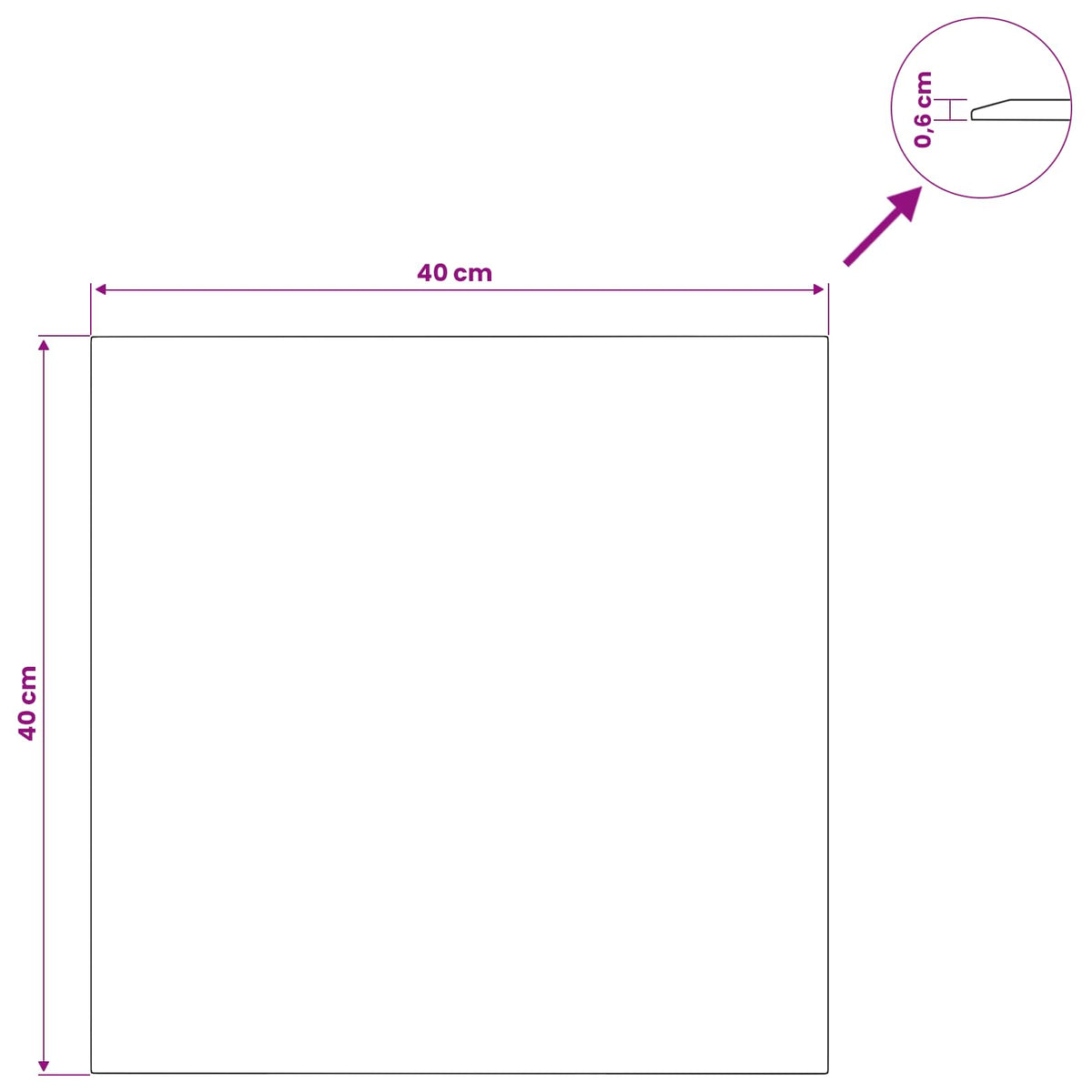 Tischplatte Transparent 40x40 cm Hartglas