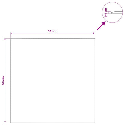 Tischplatte Transparent 50x50 cm Hartglas