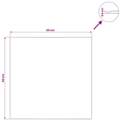Tischplatte Transparent 50x50 cm Hartglas