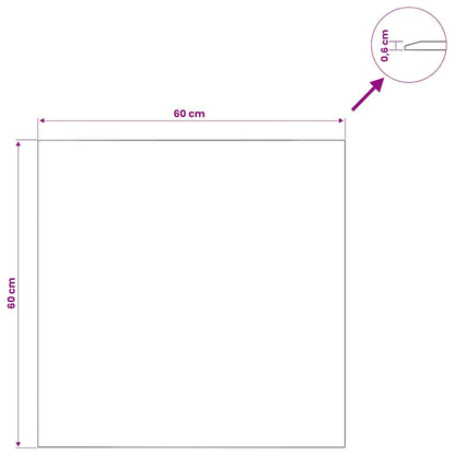 Tischplatte Transparent 60x60 cm Hartglas