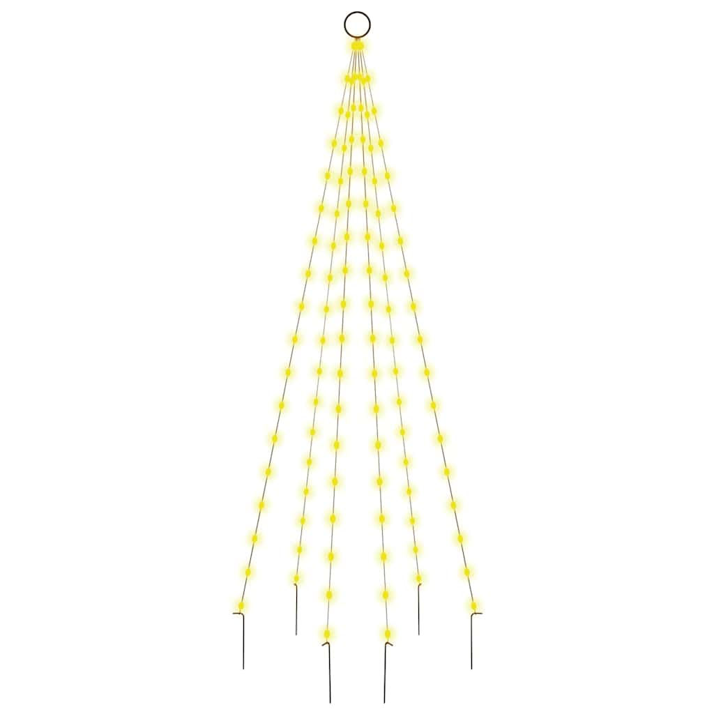 LED-Weihnachtsbaum für Fahnenmast Warmweiß 108 LEDs 180 cm