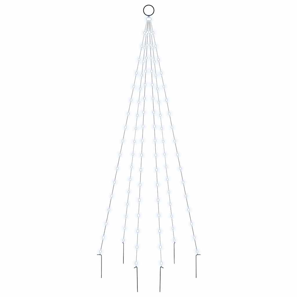 LED-Weihnachtsbaum für Fahnenmast Kaltweiß 108 LEDs 180 cm