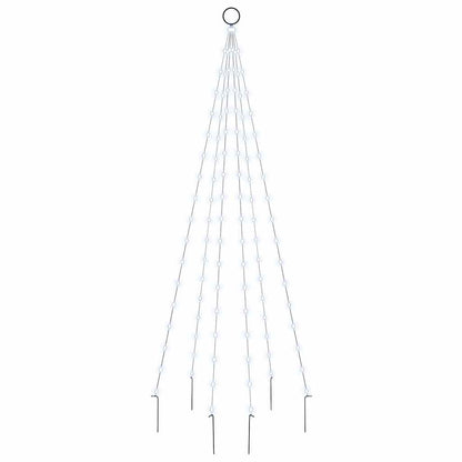 LED-Weihnachtsbaum für Fahnenmast Kaltweiß 108 LEDs 180 cm