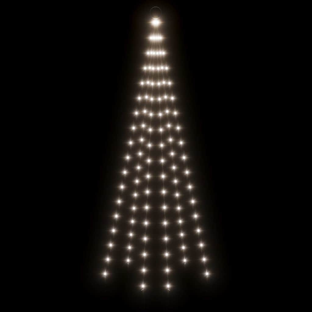 LED-Weihnachtsbaum für Fahnenmast Kaltweiß 108 LEDs 180 cm