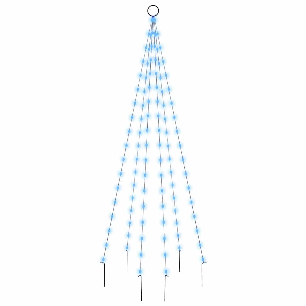 LED-Weihnachtsbaum für Fahnenmast Blau 108 LEDs 180 cm