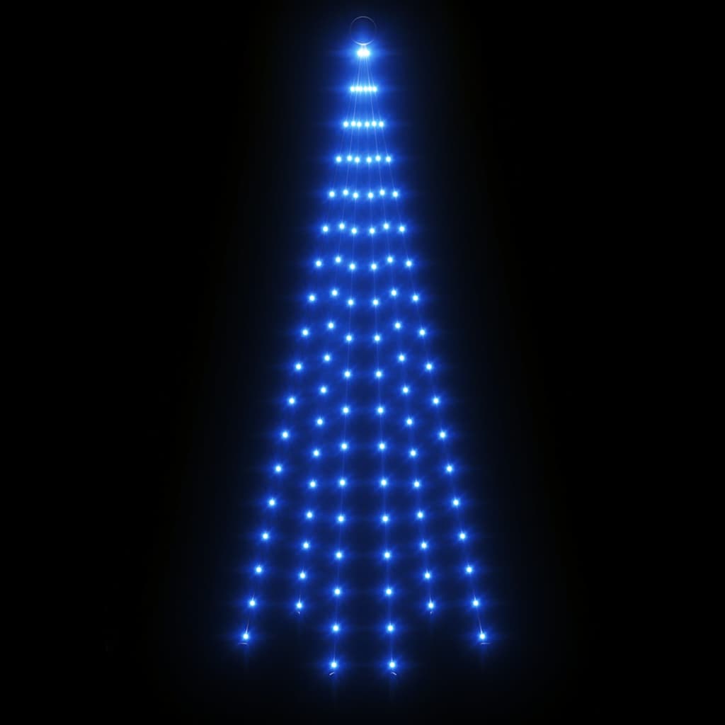 LED-Weihnachtsbaum für Fahnenmast Blau 108 LEDs 180 cm
