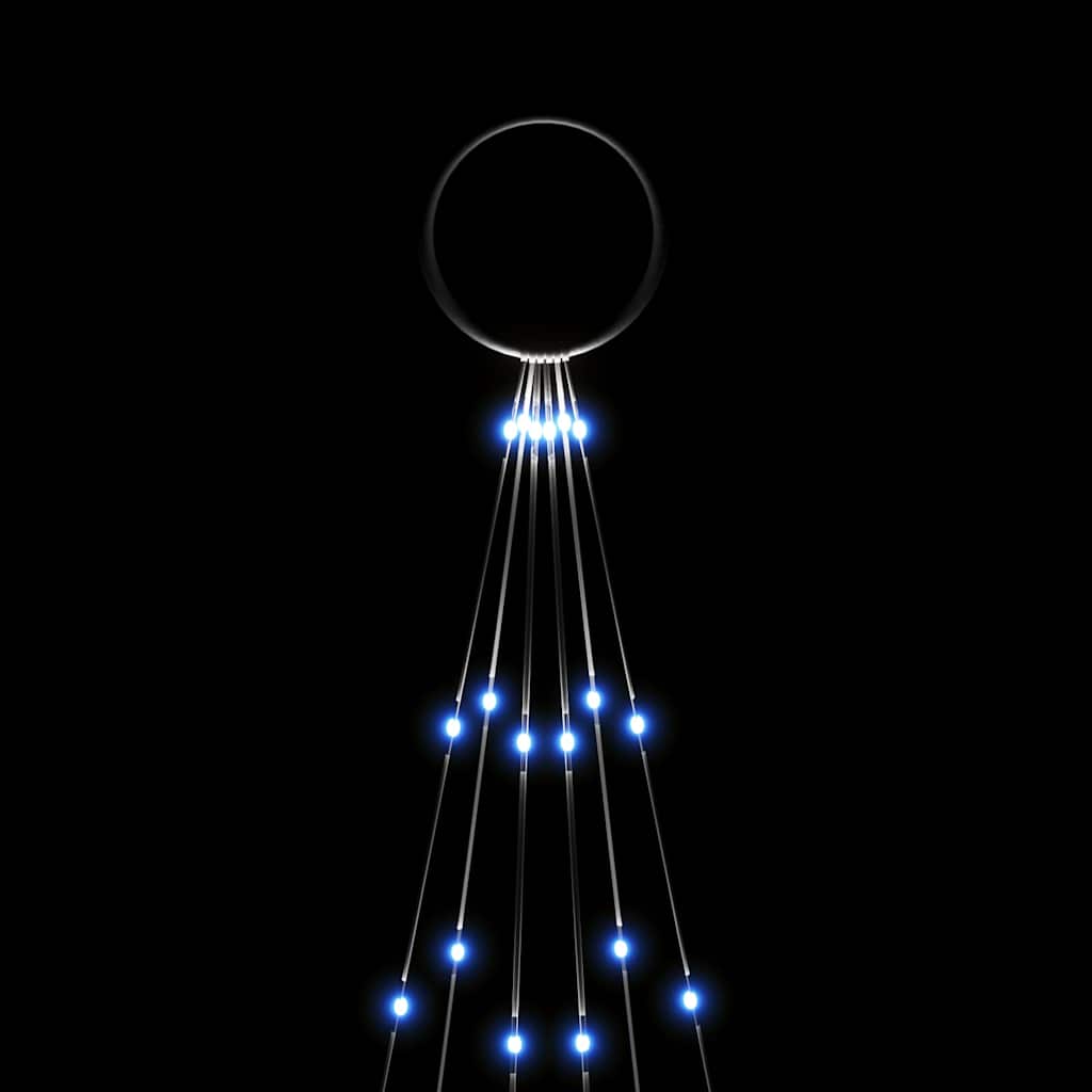 LED-Weihnachtsbaum für Fahnenmast Blau 108 LEDs 180 cm