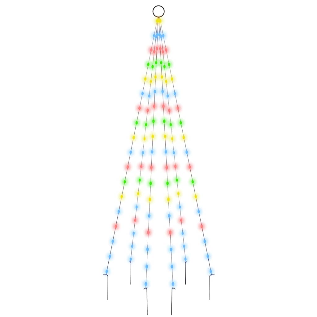 LED-Weihnachtsbaum für Fahnenmast Mehrfarbig 108 LEDs 180 cm