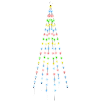 LED-Weihnachtsbaum für Fahnenmast Mehrfarbig 108 LEDs 180 cm
