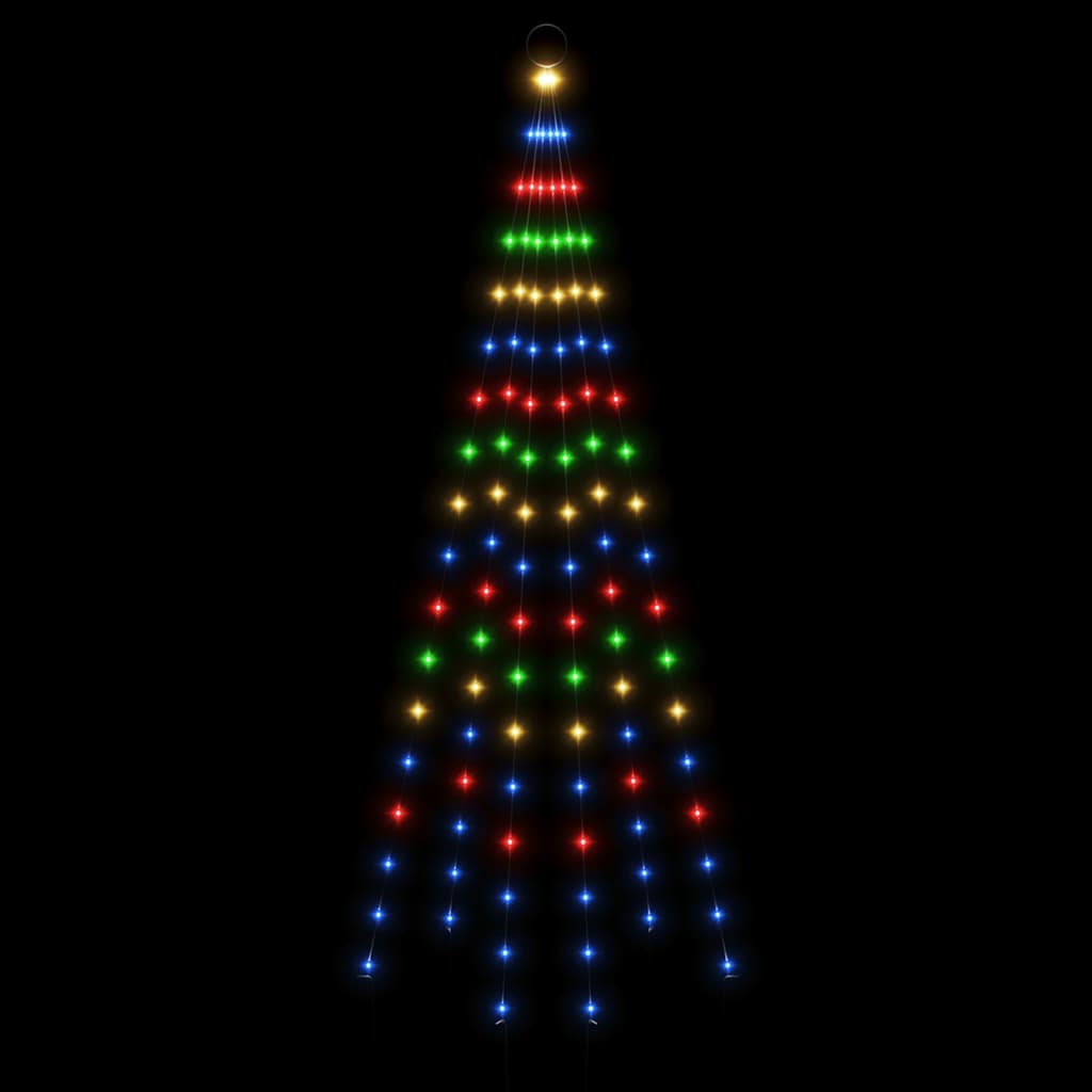 LED-Weihnachtsbaum für Fahnenmast Mehrfarbig 108 LEDs 180 cm