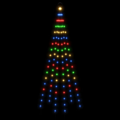 LED-Weihnachtsbaum für Fahnenmast Mehrfarbig 108 LEDs 180 cm