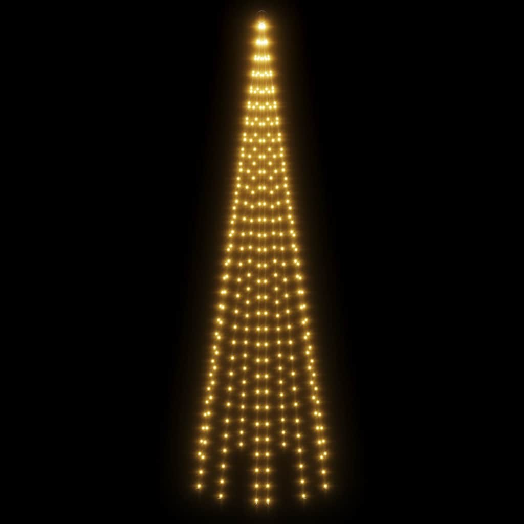 LED-Weihnachtsbaum für Fahnenmast Warmweiß 310 LEDs 300 cm