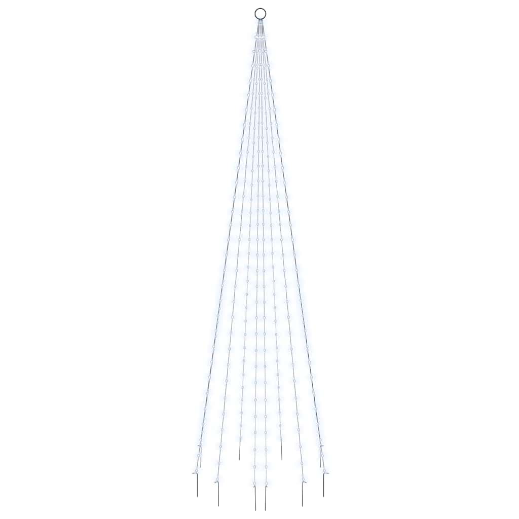 LED-Weihnachtsbaum für Fahnenmast Kaltweiß 310 LEDs 300 cm