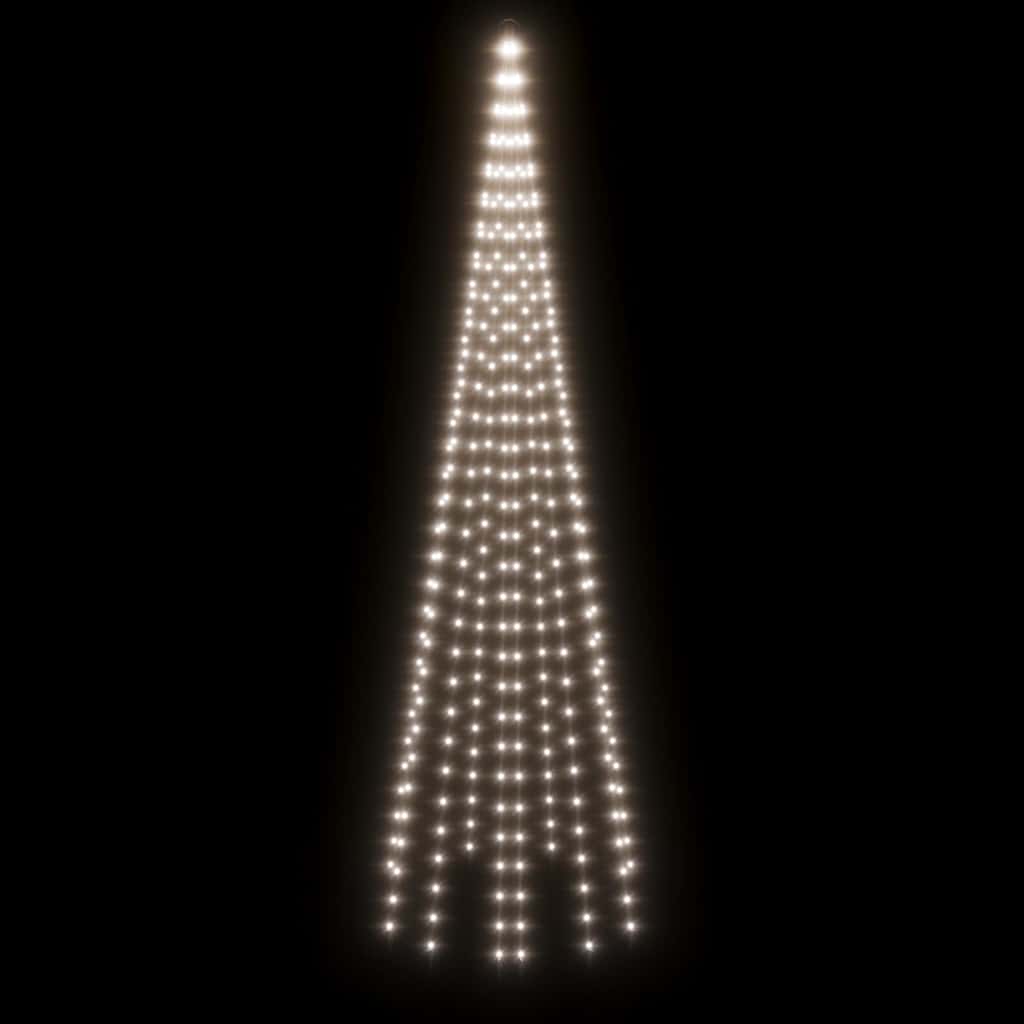 LED-Weihnachtsbaum für Fahnenmast Kaltweiß 310 LEDs 300 cm