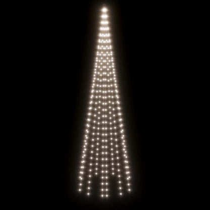LED-Weihnachtsbaum für Fahnenmast Kaltweiß 310 LEDs 300 cm