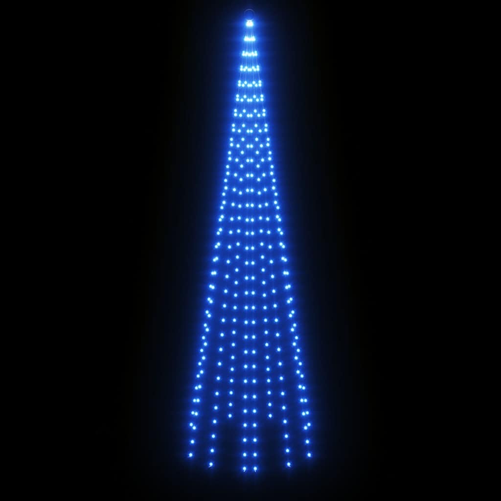 LED-Weihnachtsbaum für Fahnenmast Blau 310 LEDs 300 cm