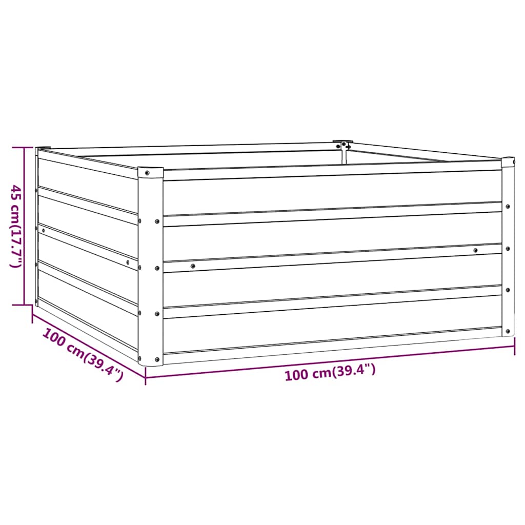 Hochbeet Rostig 100x100x45 cm Cortenstahl
