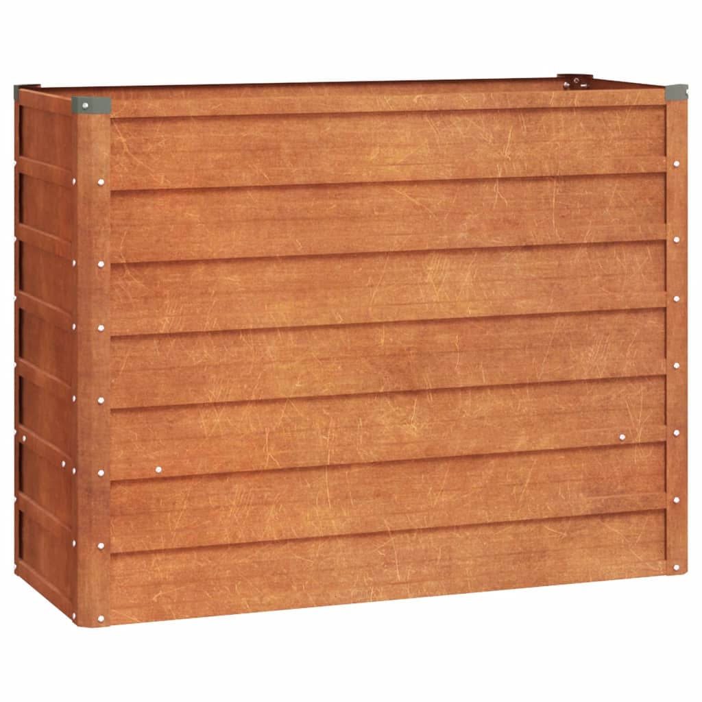 Jardinière surélevée rouillée 100x40x77 cm en acier Corten