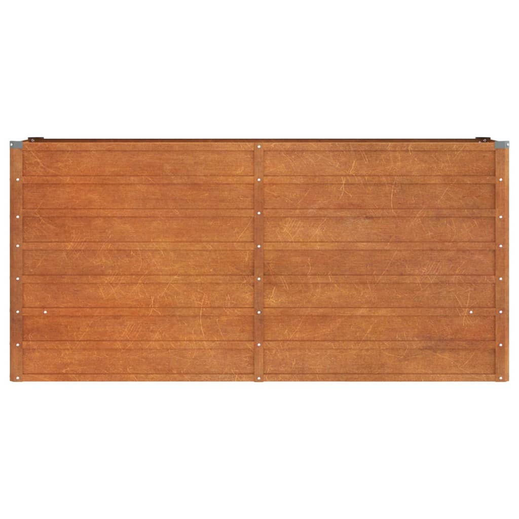 Jardinière surélevée rouillée 160x40x77 cm en acier Corten