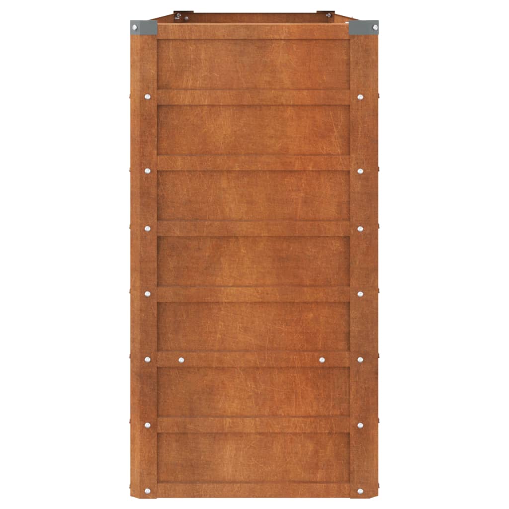 Jardinière surélevée rouillée 160x40x77 cm en acier Corten