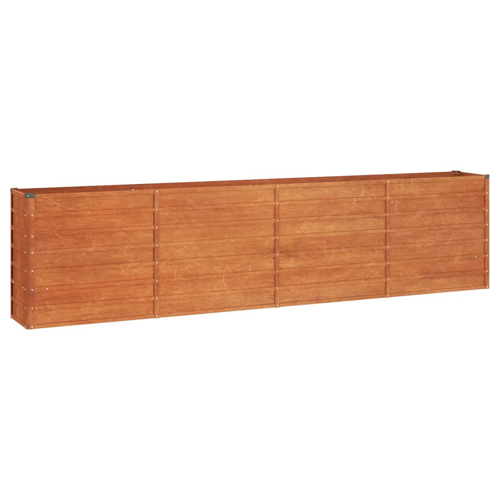 Jardinière surélevée rouillée 320x40x77 cm en acier Corten