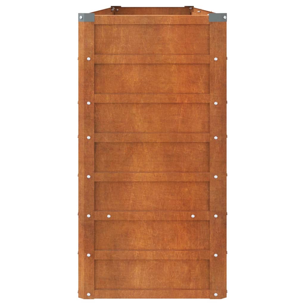 Jardinière surélevée rouillée 320x40x77 cm en acier Corten