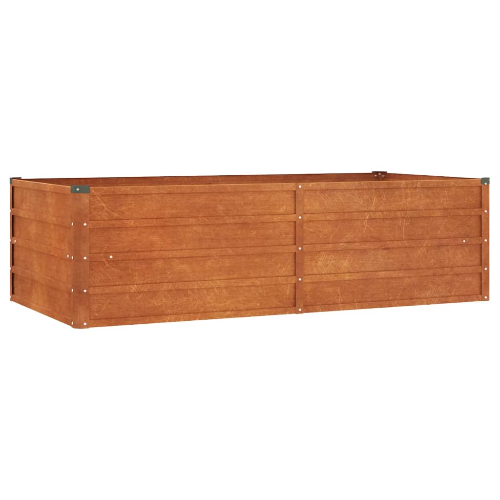 Jardinière surélevée rouillée 160x80x45 cm en acier Corten
