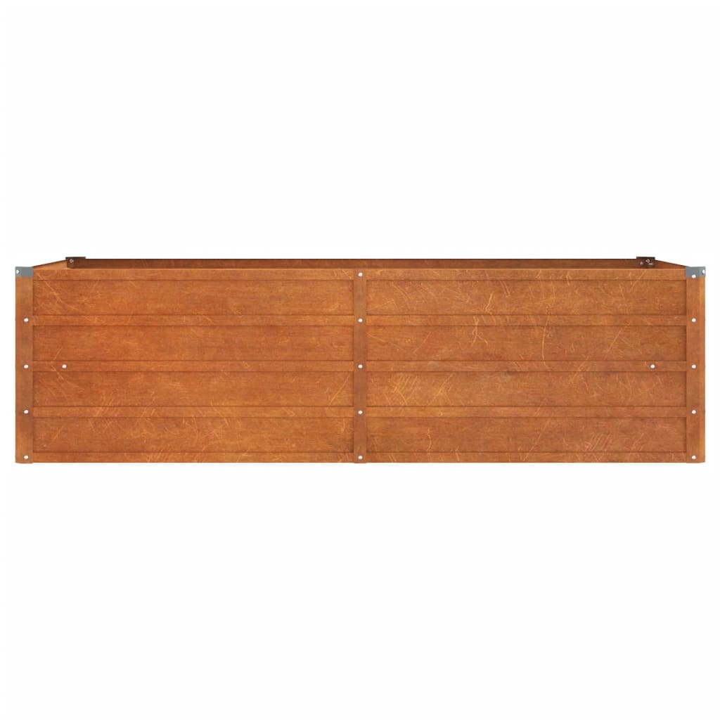 Jardinière surélevée rouillée 160x80x45 cm en acier Corten