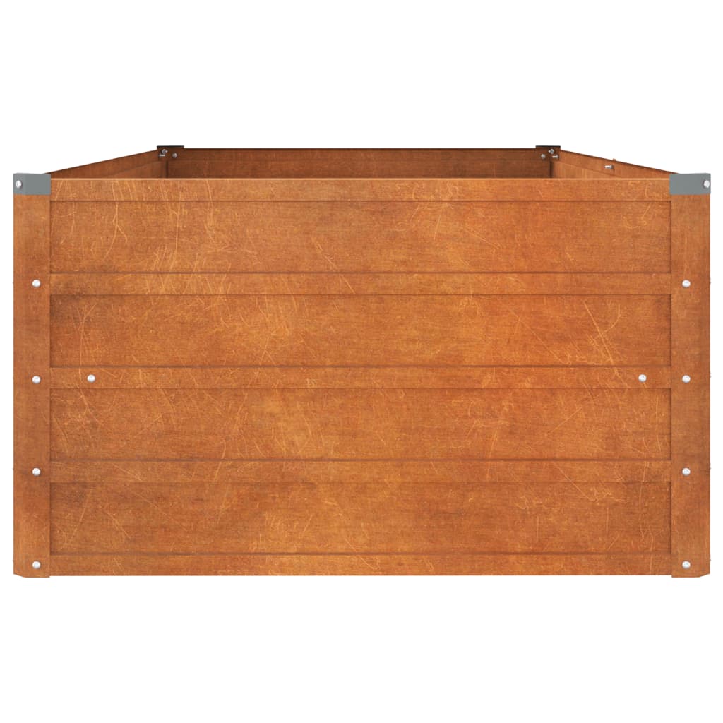 Jardinière surélevée rouillée 160x80x45 cm en acier Corten