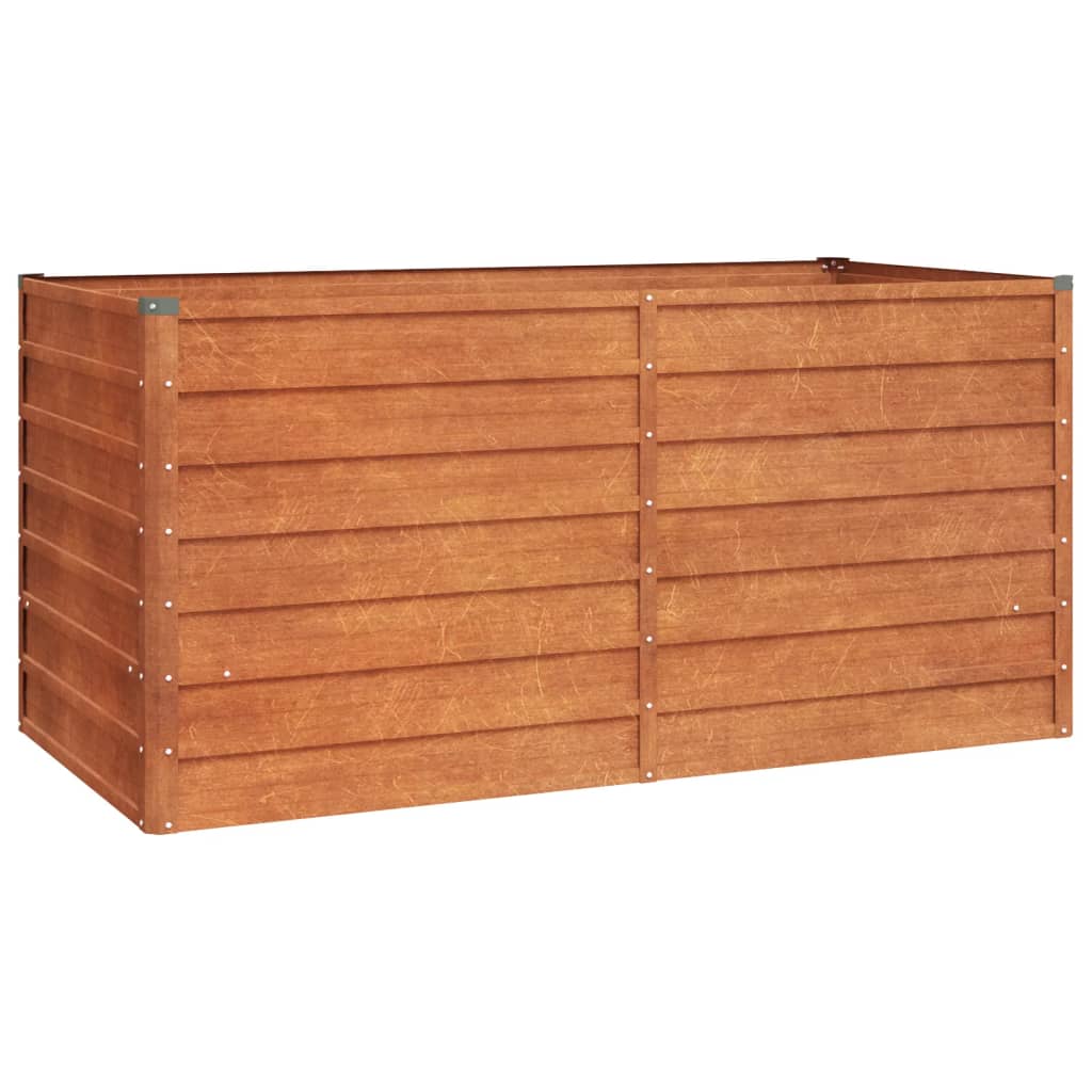 Jardinière surélevée rouillée 160x80x77 cm en acier Corten