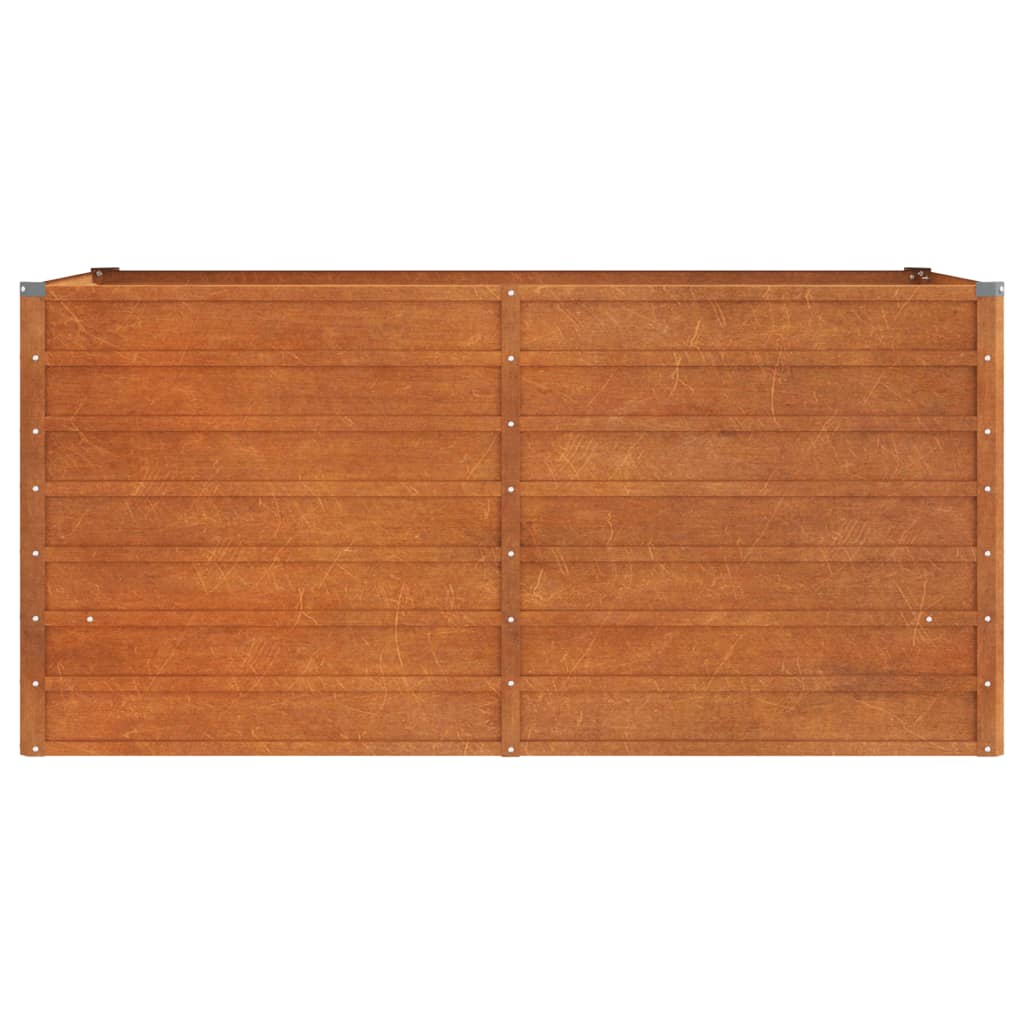 Jardinière surélevée rouillée 160x80x77 cm en acier Corten