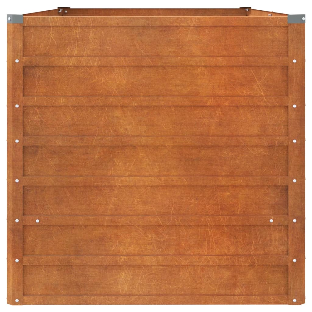 Jardinière surélevée rouillée 160x80x77 cm en acier Corten